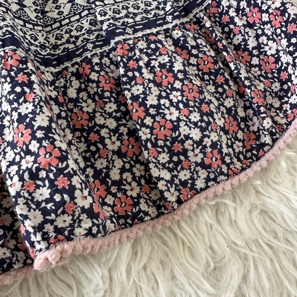 Navy and Pink Patterned Kids Dress - Picture 8 of 9